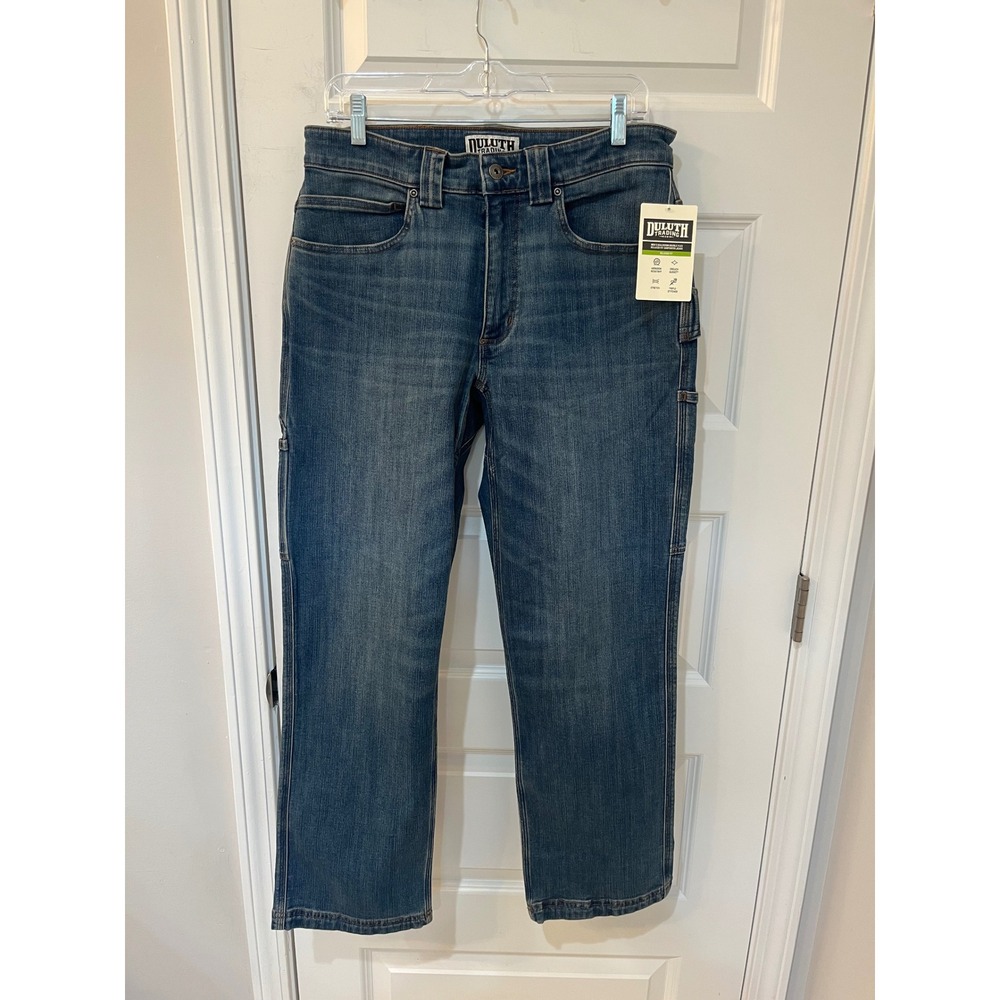 NWT Duluth Trading Co Ballroom Double Flex Carpenter Jeans 80756 32x30 Blue‎ WDN